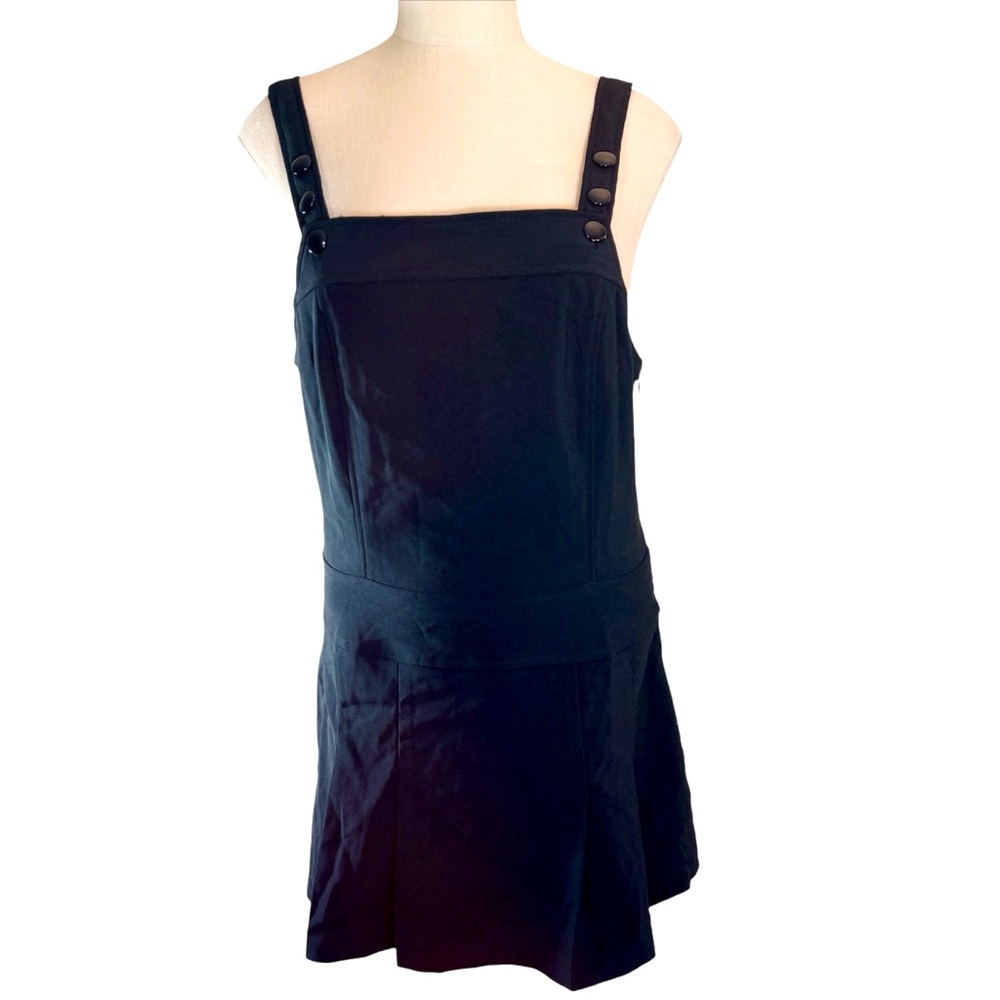 Lucy Paris Pinafore Adjustable Strap Dress Black Size M Dark Academia Wh…